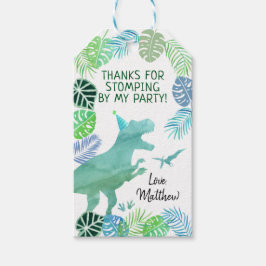 T-Rex Dinosaur Greenery Birthday Vielen Dank Geschenkanhänger