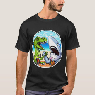 T-Rex Dinosaur Hai Arm Wrestling T-Shirt