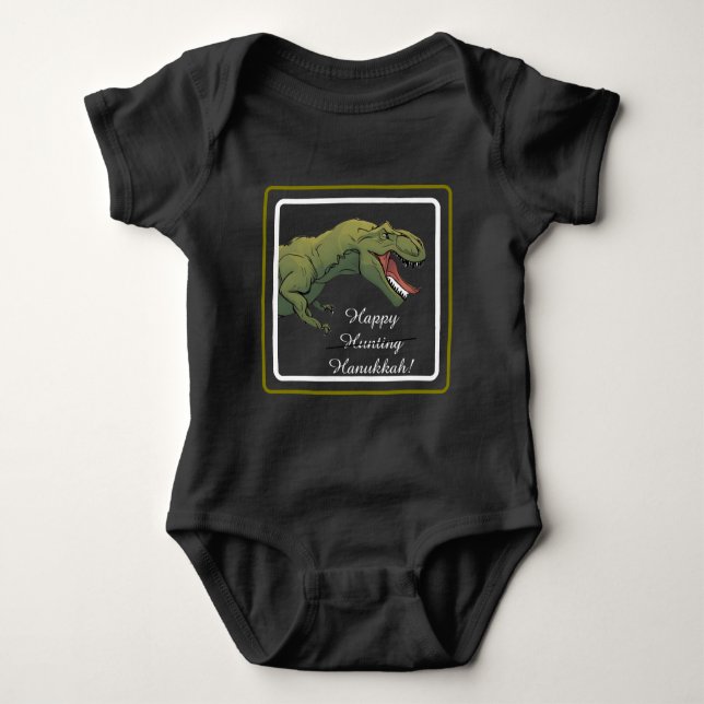 T-Rex Dinosaur Hanukkah Unisex Baby Outfit Baby Strampler (Vorderseite)