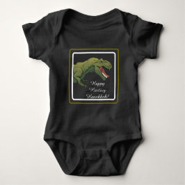 T-Rex Dinosaur Hanukkah Unisex Baby Outfit Strampler