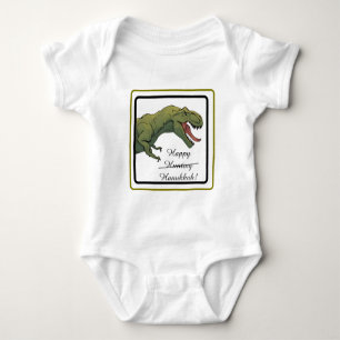 T-Rex Dinosaur Hanukkah Unisex Baby Outfit Strampler