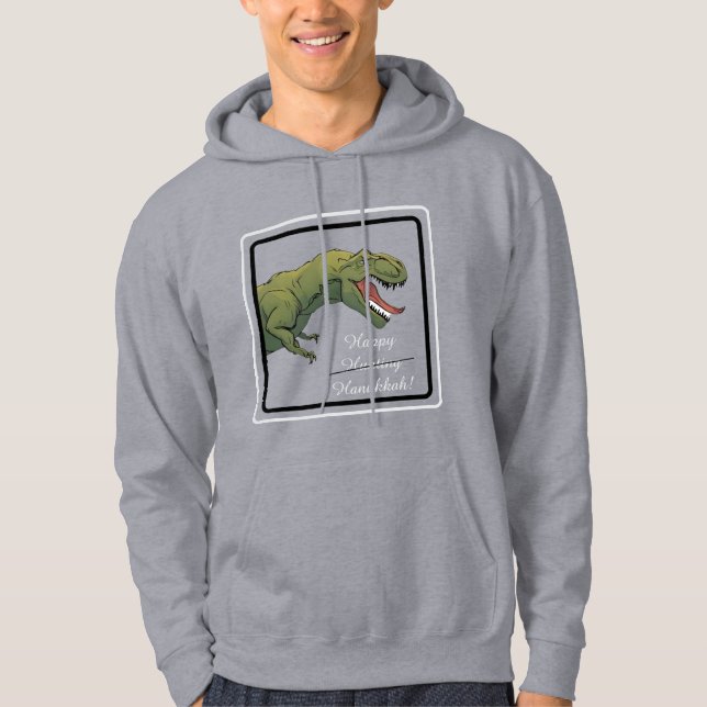 T-Rex Dinosaur Hanukkah Unisex hoodie Sweatshirt (Vorderseite)