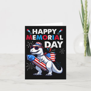 T Rex Dinosaur Happy Memorial Day 4. Juli Amer Karte