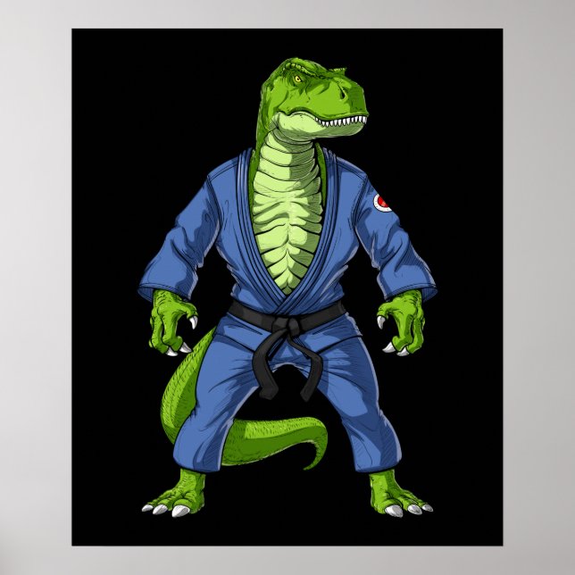 T-Rex Dinosaur Jiu-Jitsu Poster (Vorne)