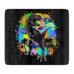 T-Rex Dinosaur Jurassic Reptile auf Paint Stains Schneidebrett