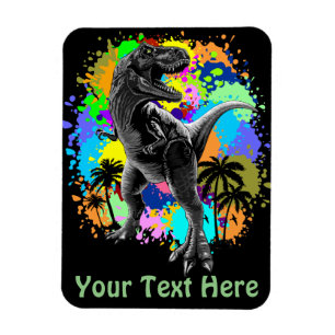 T-Rex Dinosaur Jurassic Reptile auf Surreal Rainbo Magnet