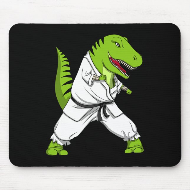 T-rex Dinosaur Karate Kickboxing Martial Arts Jiu- Mousepad (Vorne)