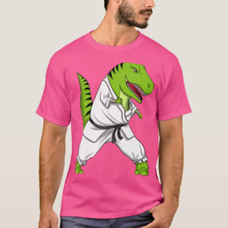 T-Rex Dinosaur Karate Kickboxing Martial Arts Jiu- T-Shirt