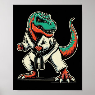 T-rex Dinosaur Karate Taekwondo Kampfkunst Poster