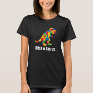 T Rex Dinosaur Kids Brick Builder Gebäude Block S T-Shirt