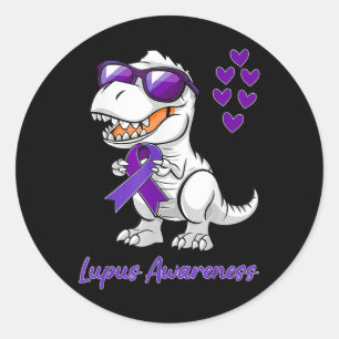 T-rex Dinosaur Lupus Sensibilisierungstag Dino Kle Runder Aufkleber