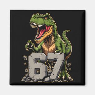 T-Rex Dinosaur lustig sechs sieben Meme cool Tyran Magnet