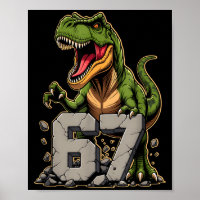 T-Rex Dinosaur lustig sechs sieben Meme Cool Tyran