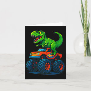 T-rex Dinosaur Monster Truck Boys Birthday School Karte