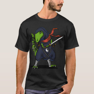 T-Rex Dinosaur Ninja Samurai T-Shirt
