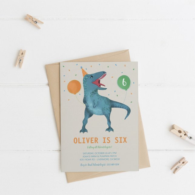 T-Rex Dinosaur Party Animal Birthday Party Einladung (Von Creator hochgeladen)