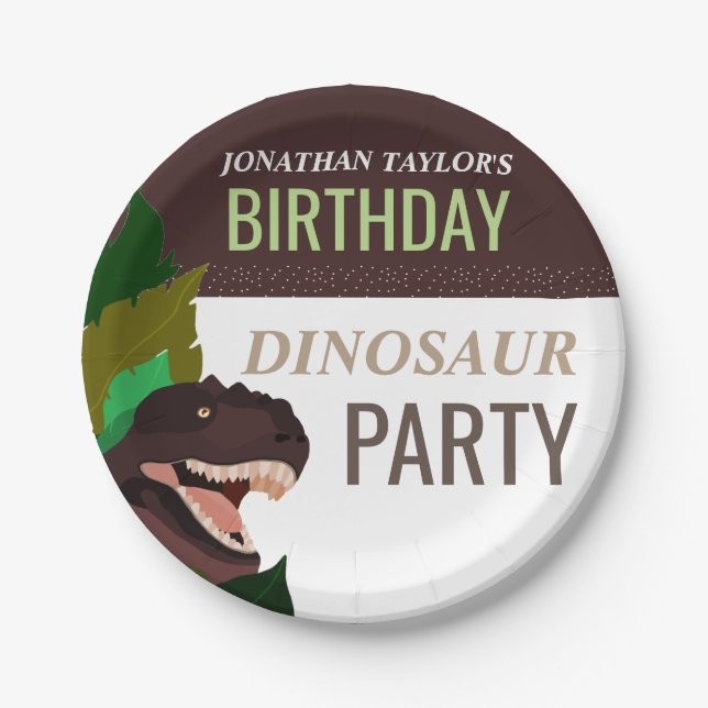 T Rex Dinosaur Party Kinder zum Geburtstag Pappteller (Vorderseite)