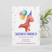 T-Rex Dinosaur Party Tier Geburtstagseinladung