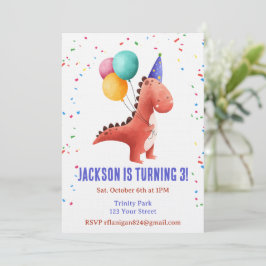 T-Rex Dinosaur Party Tier Geburtstagseinladung Einladung