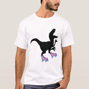T-rex Dinosaur Roller Skaten Funny T-Shirt