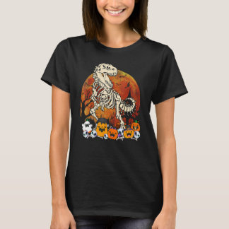 T Rex Dinosaur Skeleton Pumpkins Ghost Halloween C T-Shirt