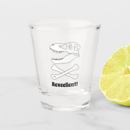 T. rex Dinosaur Skull Pirate Flag Schnapsglas