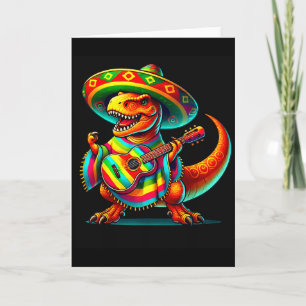 T-Rex-Dinosaur spielt Gitarre Cinco de Mayo Mexica Karte
