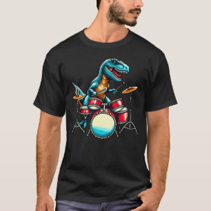 T-Rex Dinosaur spielt Schlagzeug Dinosaurier Schla T-Shirt