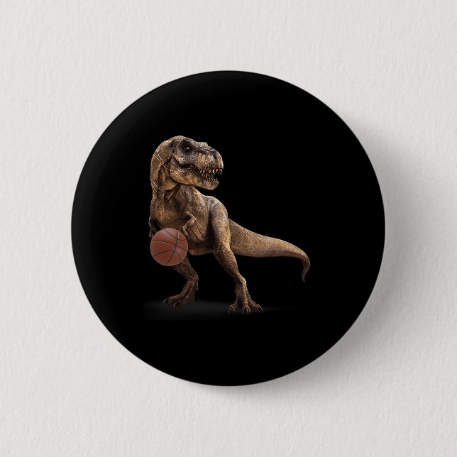 T-Rex-Dinosaur spielt Skelett Lustiger Dinosaurier Button (Vorderseite)