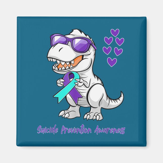 T-rex Dinosaur Suicide Prevention Awareness Day Di Magnet (Vorne)