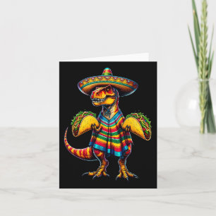T-rex Dinosaur Taco Lover Cinco De Mayo Sombrero P Karte