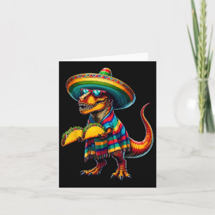 T-rex Dinosaur Taco Lover Cinco De Mayo Sombrero P Karte