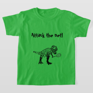 T-Rex Dinosaur Tennisspieler mit Text T-Shirt