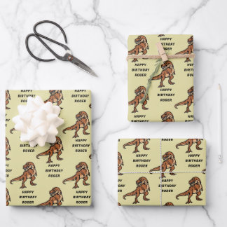 T-Rex Dinosaur Tyrannosaurus Geburtstag anpassen Geschenkpapier Set