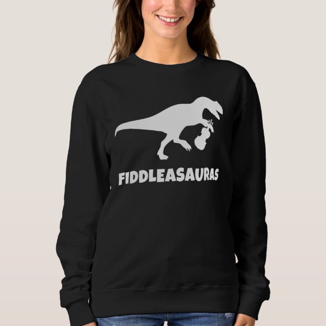 T-Rex Dinosaur Violinist Geiger Fiddle Music Insta Sweatshirt (Vorderseite)