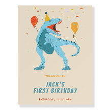 T-Rex Dinosaur Watercolor Birthday Party