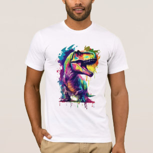 T-Rex Dinosaur Watercolor T - Shirt Design