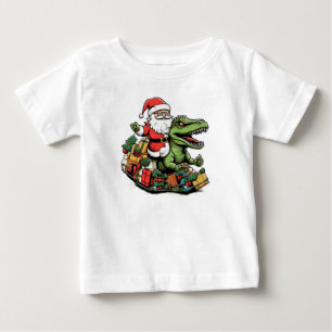 T-Rex Dinosaur Weihnachten Feierlicher Feiertag Baby T-shirt