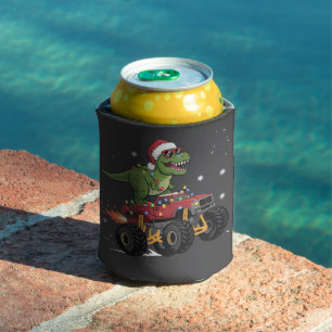 T-Rex Dinosaurien-Weihnachts-Monstertruck Dosenkühler