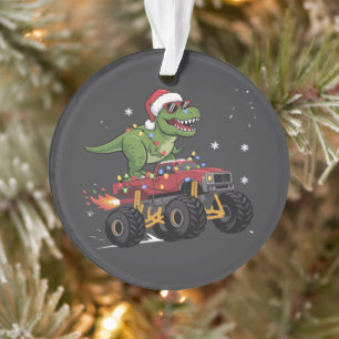 T-Rex Dinosaurien-Weihnachts-Monstertruck  Ornament