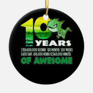 T-rex Dinosaurier 10. Geburtstag Phantastisch 10 J Keramik Ornament