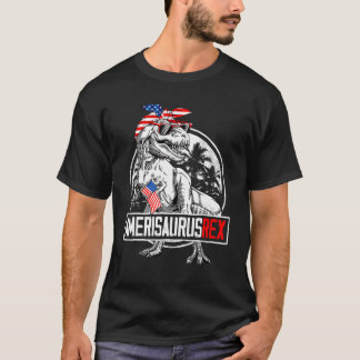T Rex Dinosaurier 4. Juli Amerisaurus Patriotic K T-Shirt