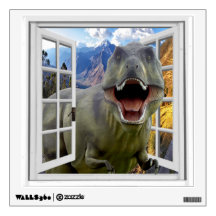 T-Rex Dinosaurier-Bild-WandFake-Fenster