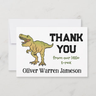 T-REX Dinosaurier Boy's any Age Birthday Vielen Da Dankeskarte