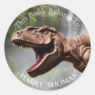 T REX Dinosaurier BUCH Runder Aufkleber