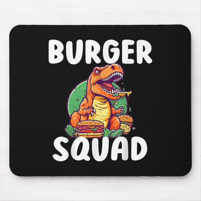 T-Rex-Dinosaurier-Burger-Mannschaft Hamburger-Lieb Mousepad (Vorne)