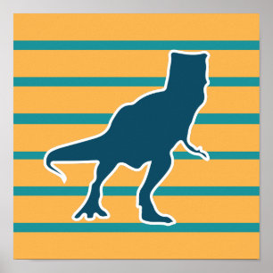 T-rex Dinosaurier Cartoon farbenfrohe Jungs Poster