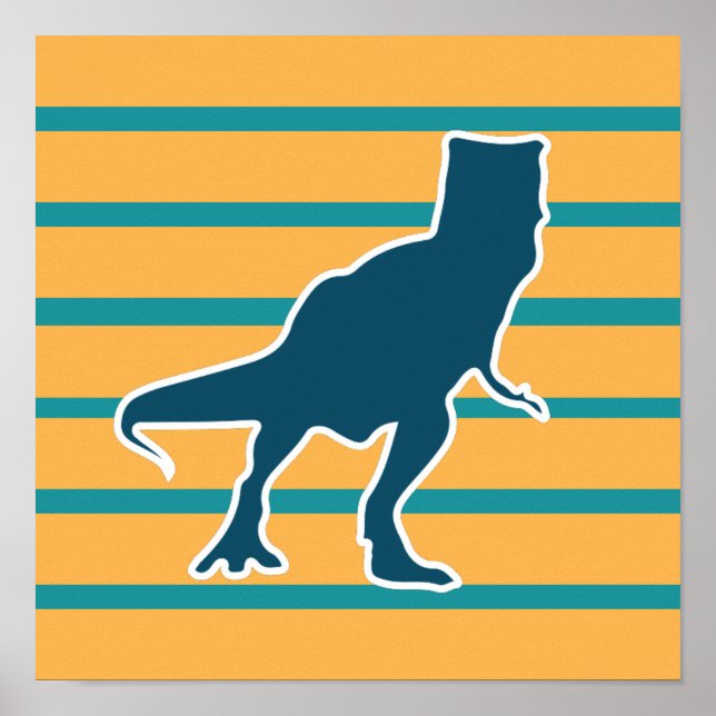 T-rex Dinosaurier Cartoon farbenfrohe Jungs Poster (Vorne)