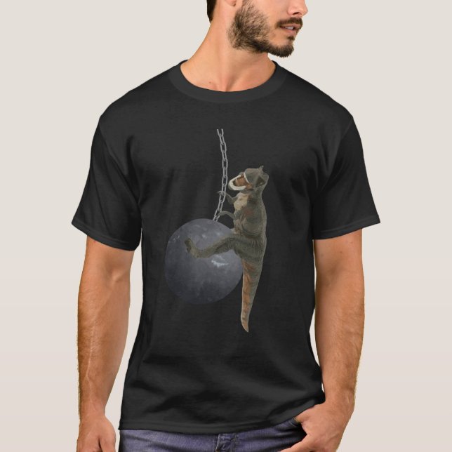 T-Rex Dinosaurier, der Ball ruiniert T-Shirt (Vorderseite)
