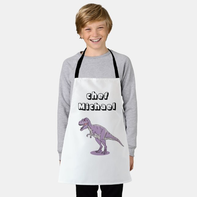 T-Rex-Dinosaurier-Druck benutzerdefinierter Name  Schürze (Getragen)